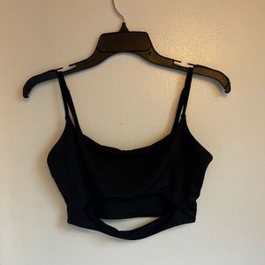Medium, Black Cropped Tank, Never Worn, Adjustable straps, Cut out at bottom